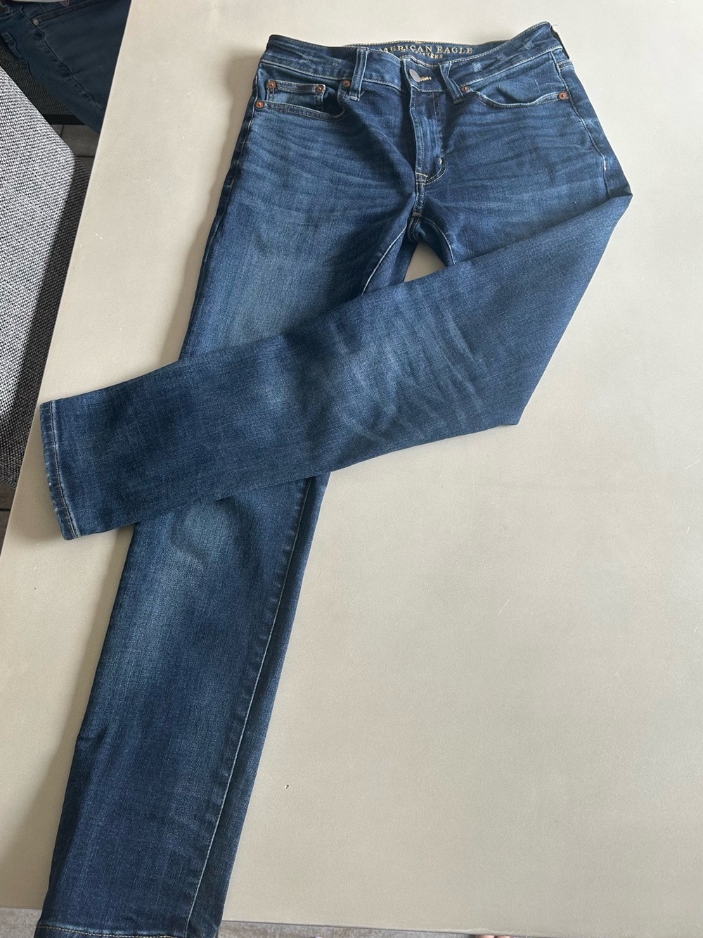 America Outfitters Men’s Extreme Flex Siim Blue Denim Jeans  30X28 - Picture 13 of 14